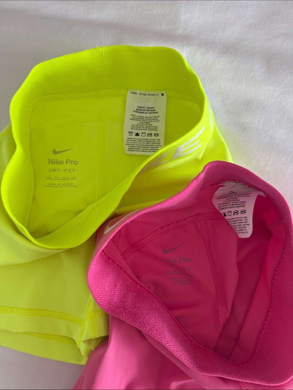 Nike Pro Women's Bike Shorts - Hot Pink & Neon Yellow - Picture 2 of 3
